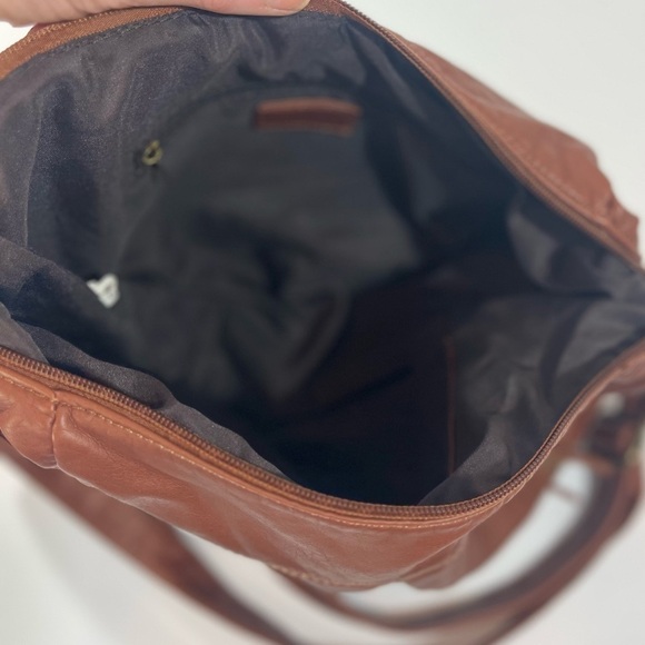 SCARLETON Faux Leather Crescent Shoulder Hobo Bag Boho Cocoa Brown - Picture 10 of 12